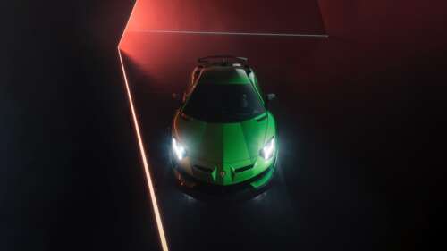 A high-detail 5K CGI render of a Lamborghini Aventador SVJ supercar. free wallpaper