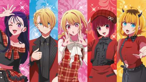 Mem-Cho, Ruby Hoshino, and Kana Arima from the anime Oshi no Ko wallpaper