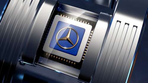 A high-resolution, futuristic depiction of the Mercedes-Benz Vision Iconic emblem... wallpaper