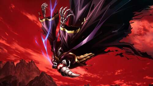 A detailed illustration of Momonga, the character from the Overlord anime series,... wallpaper