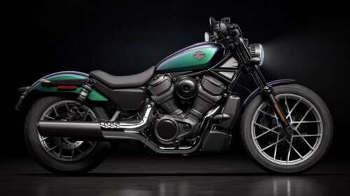 A Harley-Davidson Nightster cruiser motorcycle set in a dark, cinematic atmosphere... wallpaper images