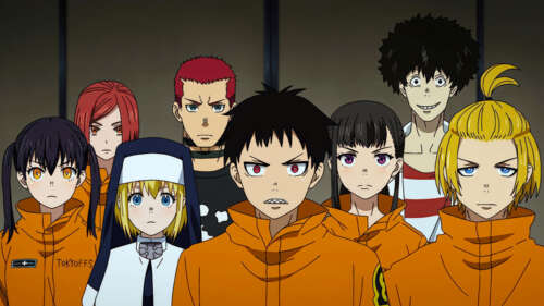 Shinra Kusakabe from Fire Force featuring dramatic lighting and flames. free hd wallpapers