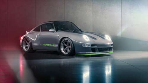 A highly detailed, cinematic close-up of a vintage Porsche 911 sports car showing... wallpaper download