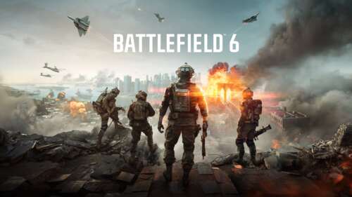 A soldier in tactical combat gear standing amidst a battlefield with smoke, explosions,... wallpaper for pc download