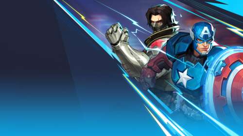 Captain America and Winter Soldier posing together in the Marvel Rivals art style. wallpaper download
