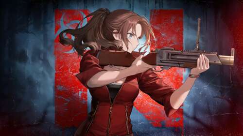 An anime-style depiction of Claire Redfield from Resident Evil featuring high-detail... wallpaper