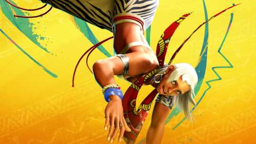 Elena from Street Fighter 6 posing against a bright yellow background background images hd
