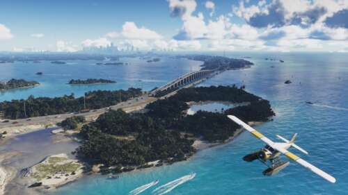 A high-detail cinematic landscape of a tropical coastal city at sunset, inspired... high definition wallpaper