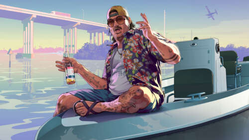 Lucia from Grand Theft Auto VI posing in a vibrant, neon-lit urban setting. free desktop wallpaper