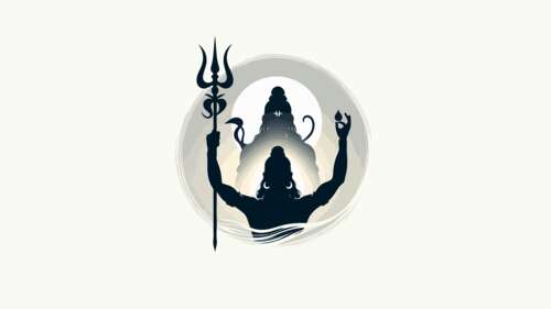 A minimalist silhouette of the Hindu God Lord Shiva (Mahadev) representing spiritual... free hd wallpapers