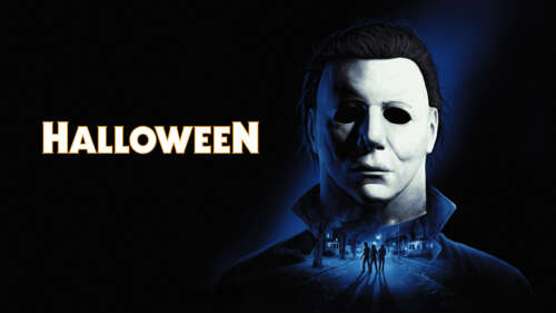 Michael Myers from the Halloween franchise standing against a dark, cinematic background... wallpaper