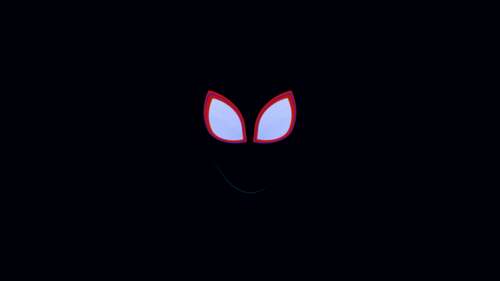 A minimalist high-contrast portrait of Miles Morales from Spider-Man: Into the Spider-Verse... free wallpaper for computer