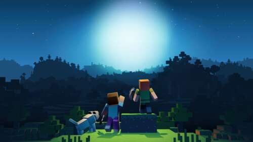 Steve from Minecraft celebrating the 10th anniversary in a highly detailed, blocky... background images hd