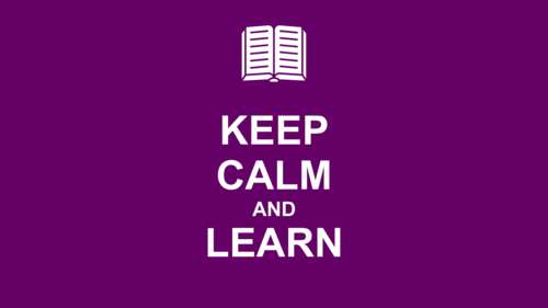 A minimalist depiction of a student studying against a solid purple background. wallpaper