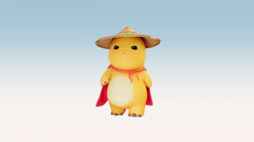 A cute and playful yellow cartoon dragon character, Nailoong, with a friendly expression. free wallpaper