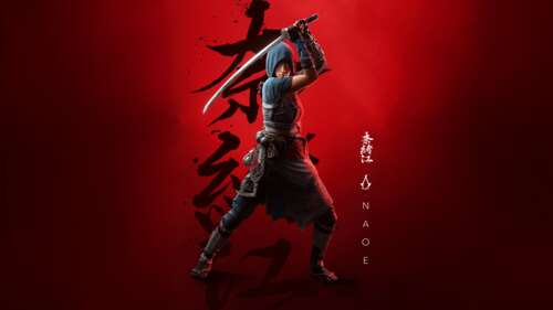 A detailed portrait of the character Naoe from Assassin's Creed Shadows against a... hd background