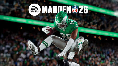 Saquon Barkley playing American football in Madden NFL 26 wallpaper photo gallery download