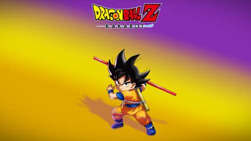 A cinematic video game-style illustration of Son Goku from the Dragon Ball anime...