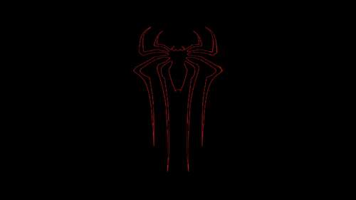 A high-resolution Spider-Man logo centered on a solid black background, featuring... wallpaper download