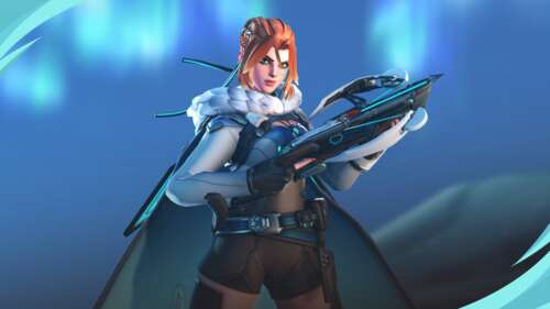 Detailed 5K cinematic portrait of Tracer from Overwatch 2 high definition wallpaper