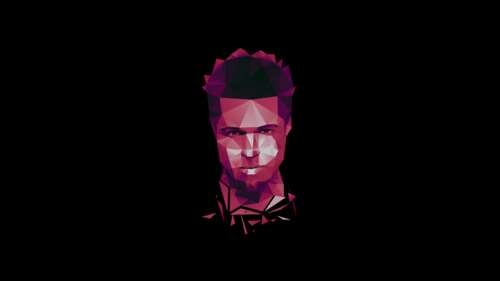 Low poly geometric portrait of Tyler Durden from Fight Club on a black background. free wallpaper