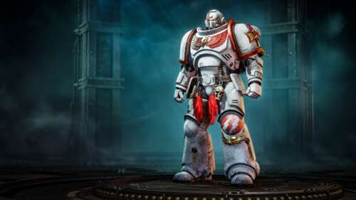 A White Scars Space Marine clad in ornate white and red power armor from Warhammer... pictures for wallpaper