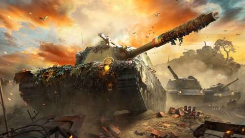 A detailed modern battle tank with advanced weaponry and heavy armor in a realistic... wallpaper for pc download