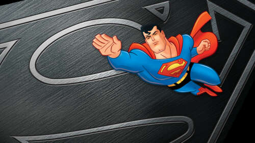 A stylized cartoon illustration of Batman from the DC Superheroes universe against... wallpaper download