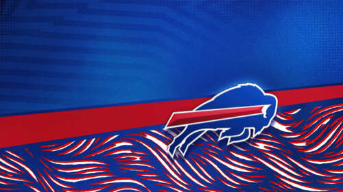 Buffalo Bills NFL logo featuring a charging bison on a blue background wallpaper download