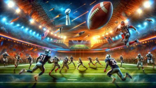 A wide-angle view of a brightly lit football stadium filled with atmosphere during... wallpaper images