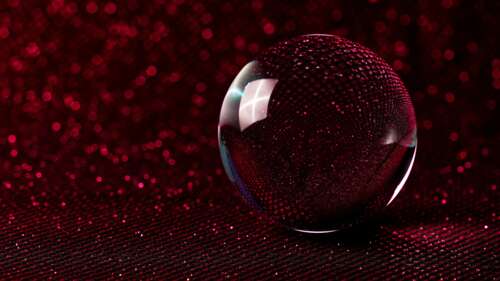 A macro close-up of a crystal ball with a dark red color palette and a soft, shimmering... free wallpaper