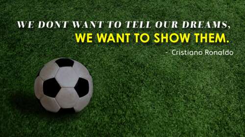 Cristiano Ronaldo posing on a professional soccer field with a football and motivational... free hd wallpapers