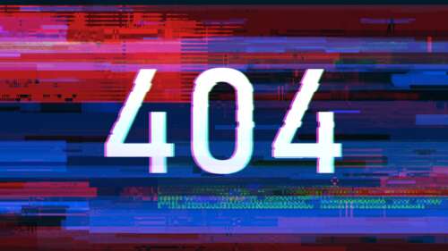Colorful glitch art illustration featuring a 404 Not Found error message with distorted... free wallpaper