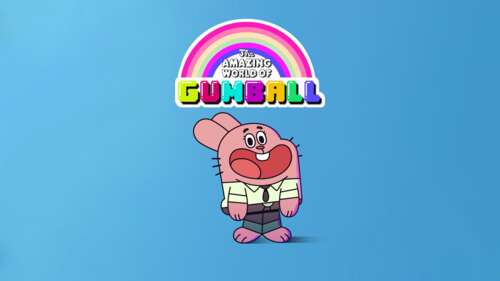Cute cartoon illustration of Gumball Watterson from The Amazing World of Gumball... free desktop wallpaper