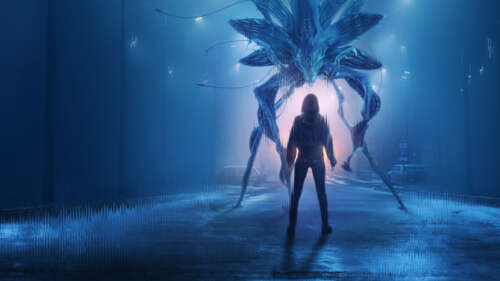 A dramatic and cinematic landscape showing the aftermath of an alien encounter, inspired... wallpaper download