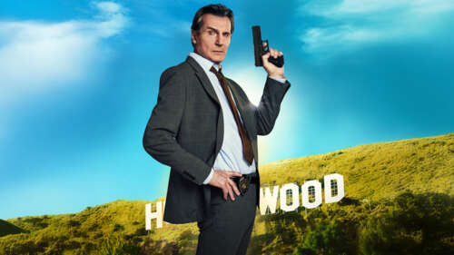 Liam Neeson as a detective in a scene from the 2025 movie The Naked Gun. wallpaper photo gallery download