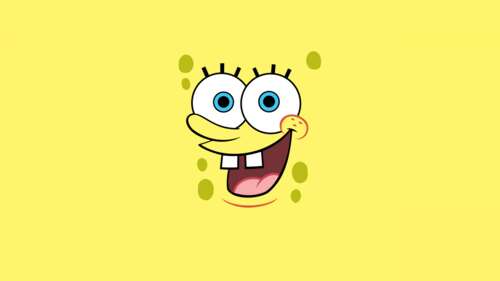 A minimalist, happy yellow smiley face of SpongeBob SquarePants from the TV show... wallpaper download