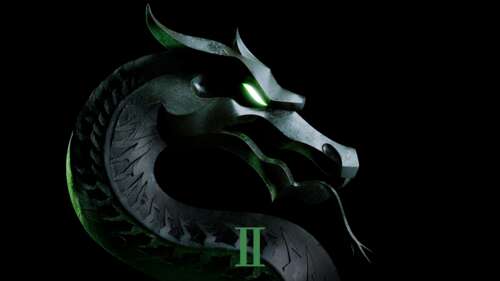 Cinematic Mortal Kombat II movie logo designed for AMOLED displays with a solid black... computer backgrounds