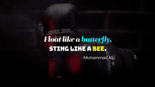 Dramatic image of Muhammad Ali's boxing gloves with inspirational quotes on a dark... wallpaper download