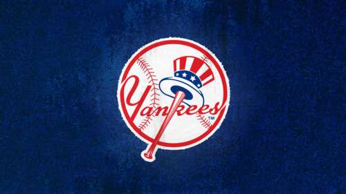 New York Yankees MLB branding on a vibrant blue background. wallpaper photo gallery download