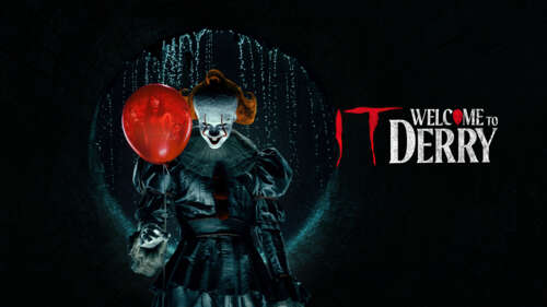 A cinematic portrait of Pennywise the Dancing Clown from the IT: Welcome to Derry... free wallpaper