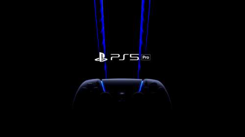 A high-resolution, close-up view of the PlayStation 5 Pro console and DualSense wireless... free wallpaper for computer