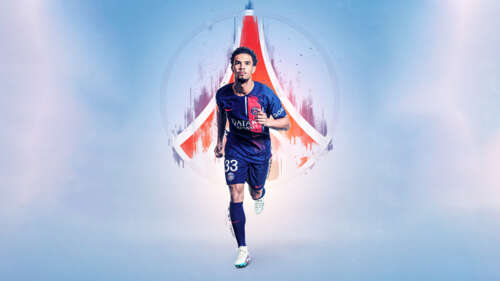 A professional French soccer player wearing the blue and red Paris Saint-Germain... wallpaper download