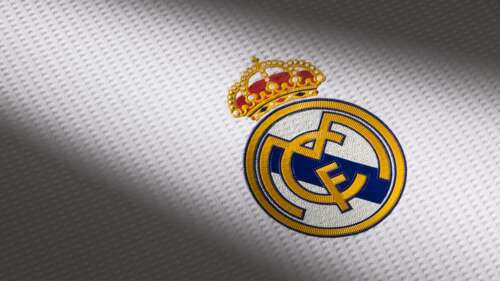 The official high-definition logo of the Spanish football club Real Madrid CF. wallpaper