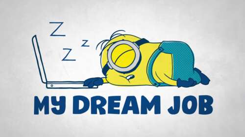A cute Minion from Despicable Me sleeping peacefully beside a laptop. ps4 wallpaper