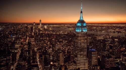 A stunning high-resolution cityscape of New York City featuring the Empire State... wallpaper download