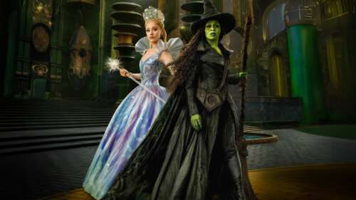 Glinda and Elphaba Thropp from the 2025 movie Wicked, featuring Ariana Grande and... computer backgrounds