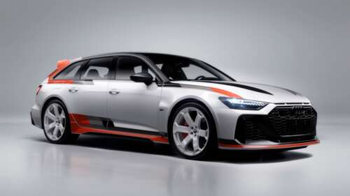 High-resolution view of the 2025 Audi RS 6 Avant GT featuring sleek aerodynamic styling...