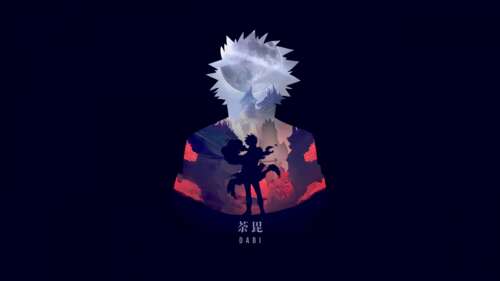 A detailed, cinematic close-up of Dabi from My Hero Academia set against a dark background. high definition wallpaper
