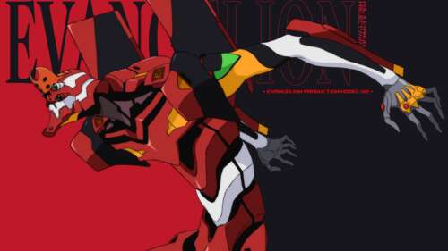 A futuristic, neon-lit version of Evangelion Unit-02 from Neon Genesis Evangelion... free wallpaper